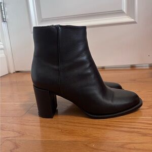 Steve Madden Black Leather Heeled Ankle Boots